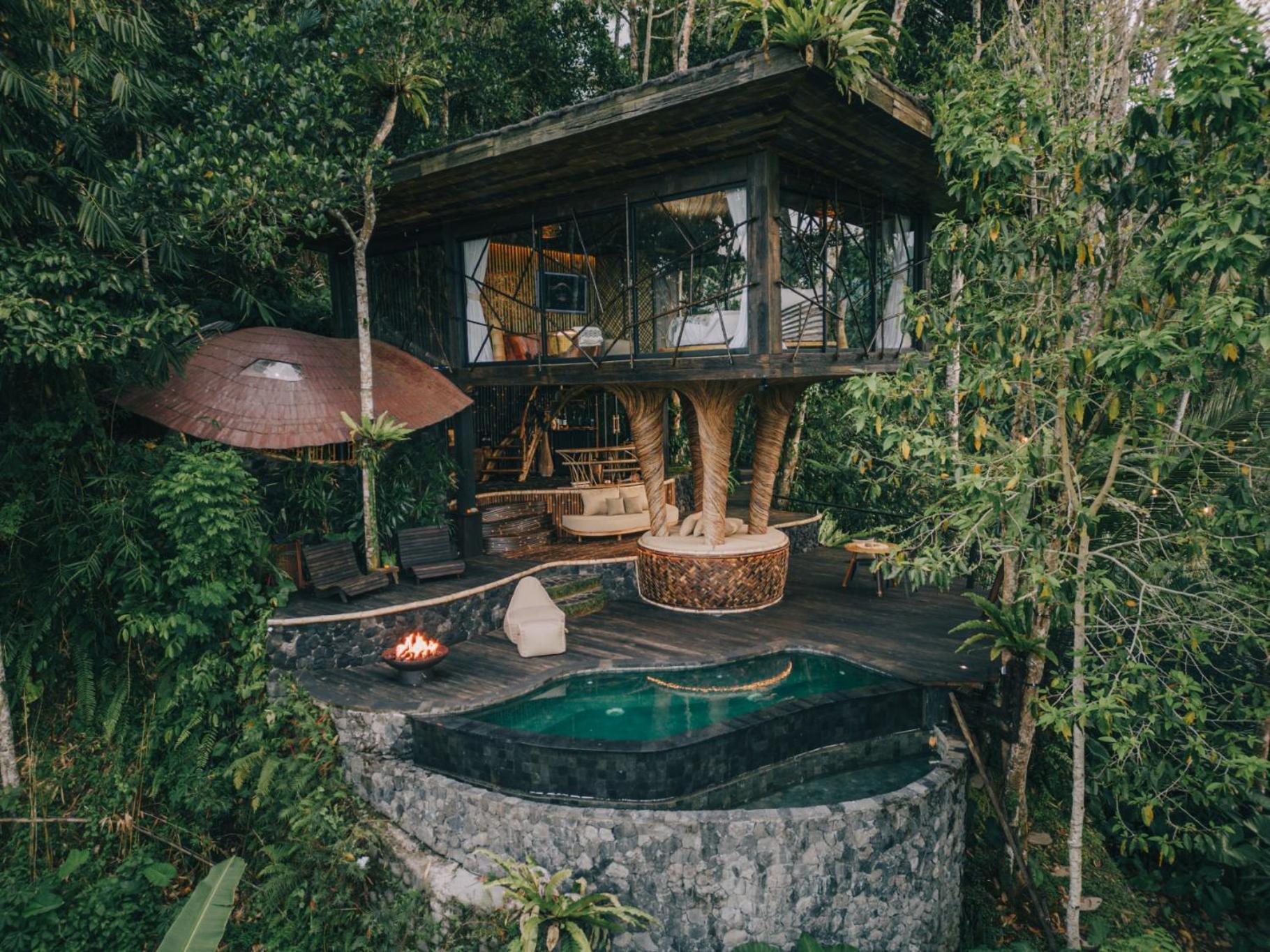 Hideout Eco Bamboo House Bali Villa Selat Værelse billede