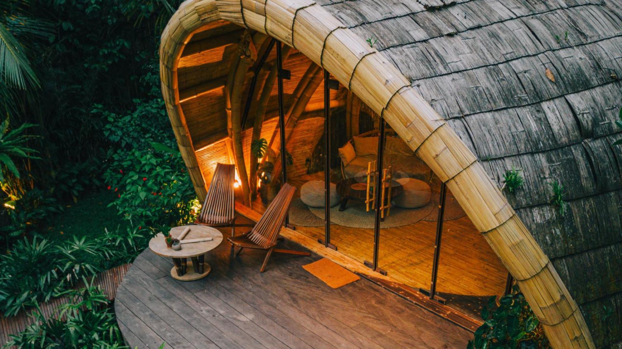Hideout Eco Bamboo House Bali Villa Selat Værelse billede