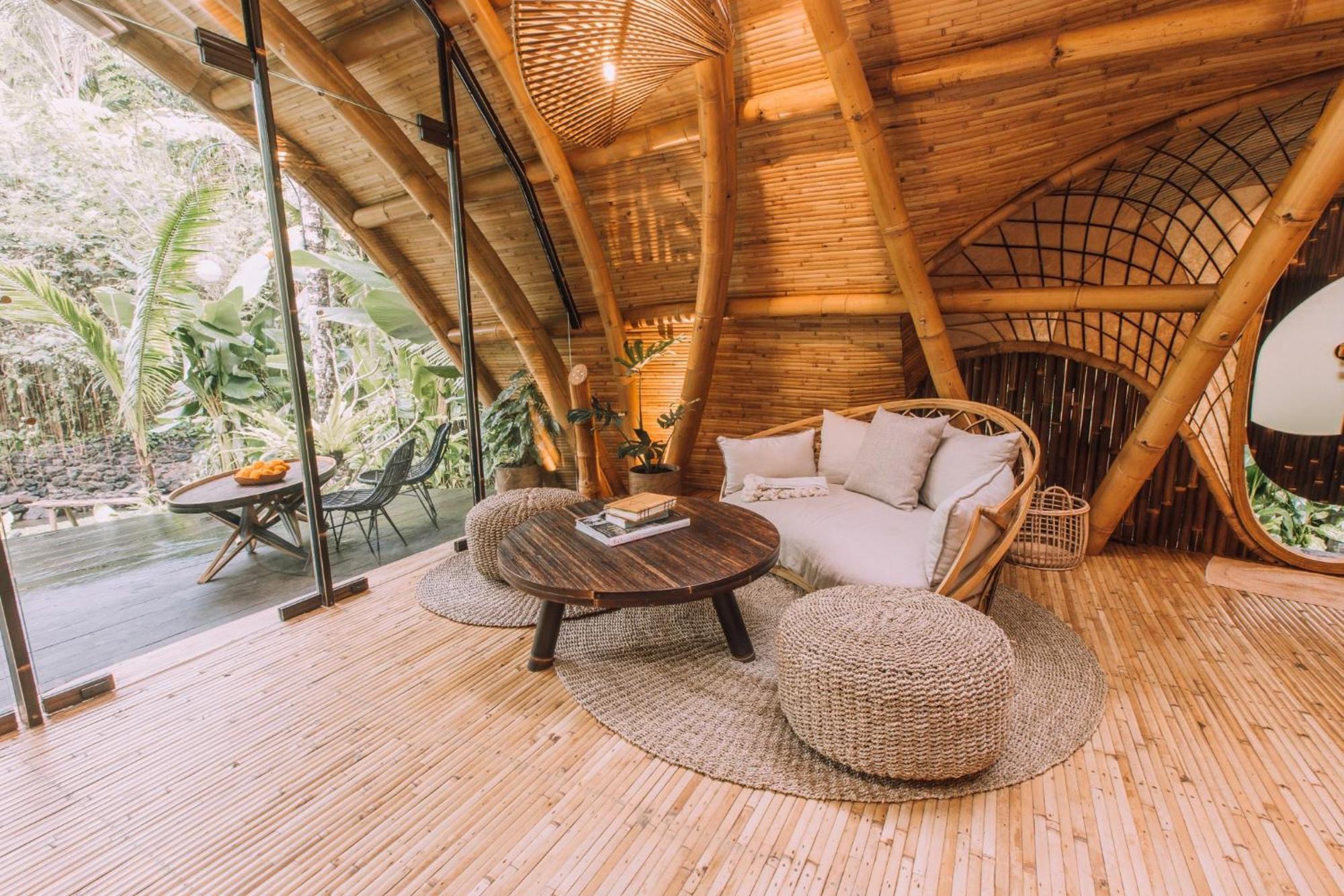 Hideout Eco Bamboo House Bali Villa Selat Værelse billede